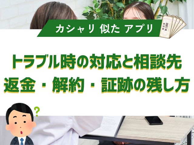 トラブル時の対応と相談先｜返金・解約・証跡の残し方