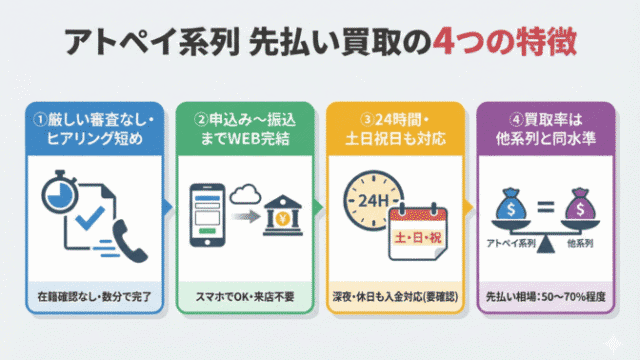 アトペイ系列の先払い買取の特徴