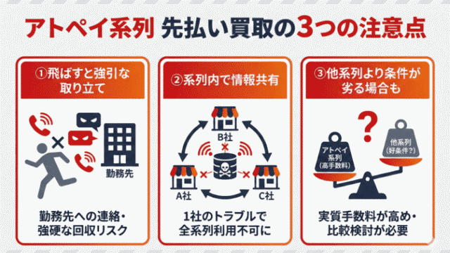 アトペイ系列の先払い買取の注意点