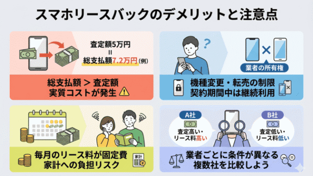 スマホリースバックのデメリットと利用上の注意点